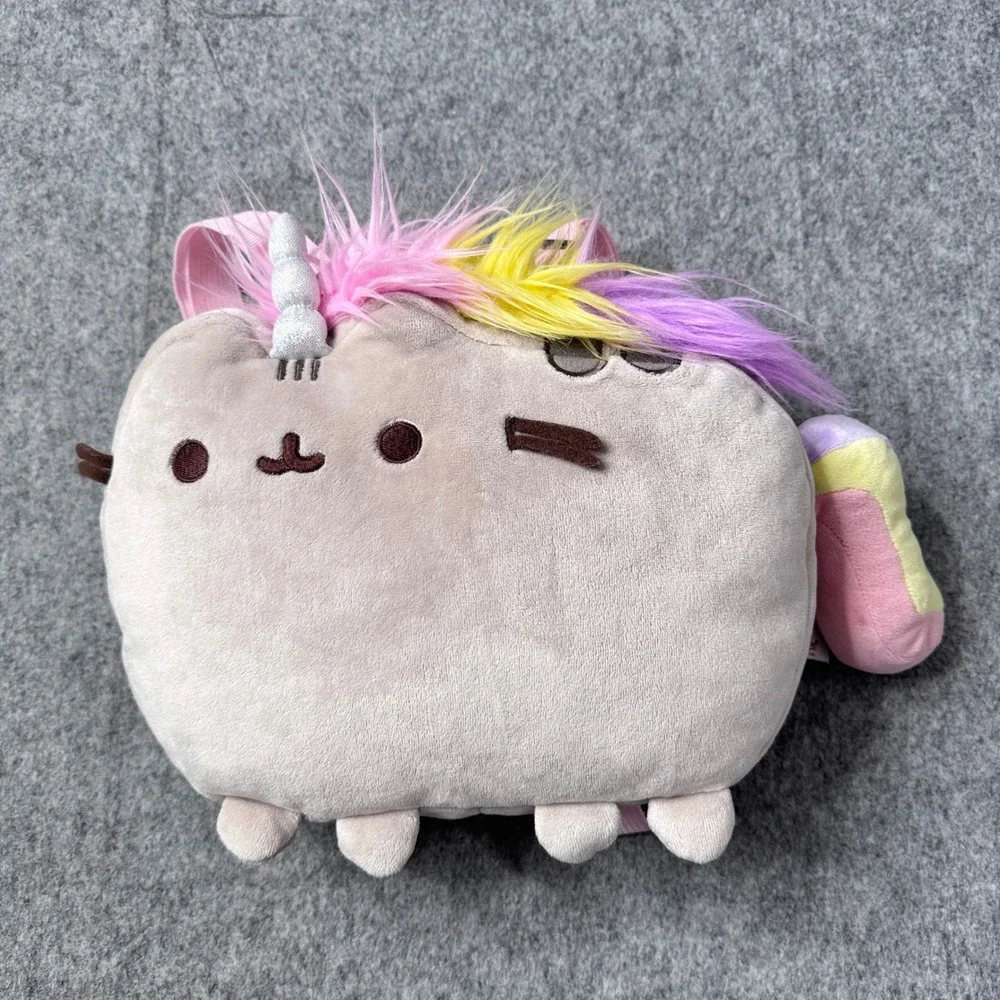 Pusheen GUND Super Pusheenicorn Plush Backpack Gray Pink Unicorn Cat 6052092